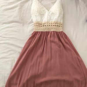 Papaya Pink/White Dress